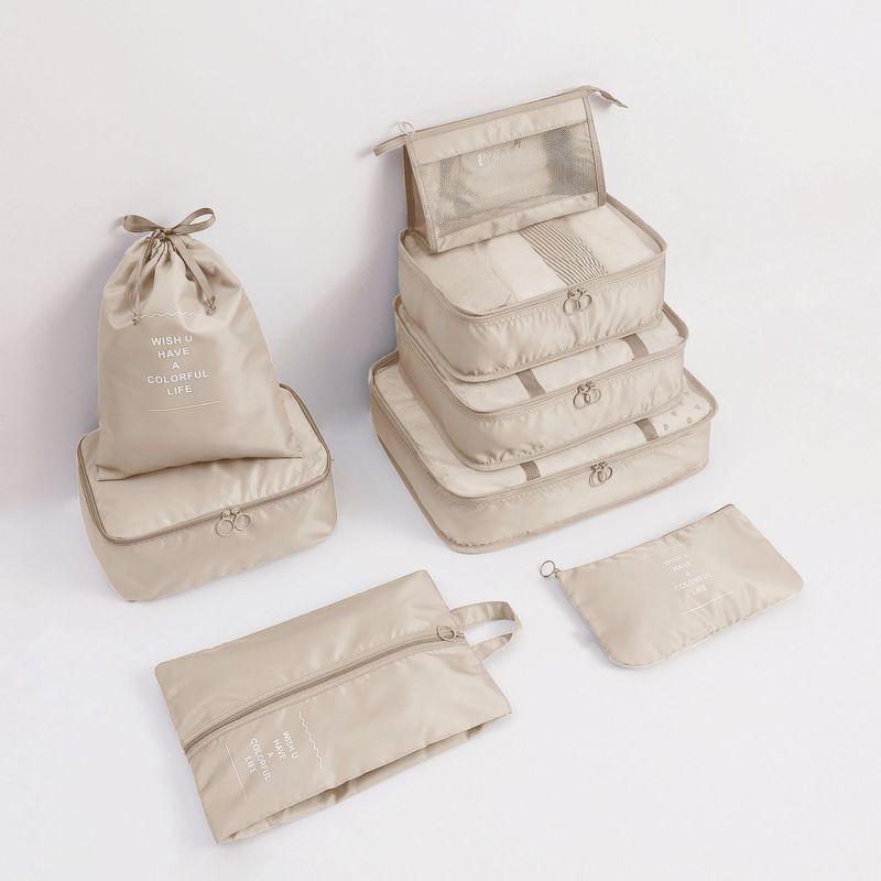 Preferred Travel twill Oxford stof ottedelt opbevaringstaskesæt rejsetøj klassificering opbevaringstaske_voghion.com