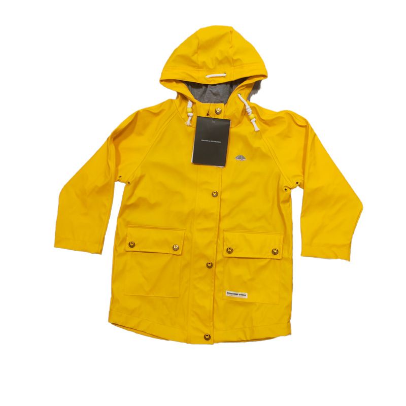 Waterproof PU Raincoat For Boys & Girls - Stylish Unisex Hooded Coat With Soft Cotton Lining, Lightweight & Durable, Perfect For Outdoor Activities_voghion.com