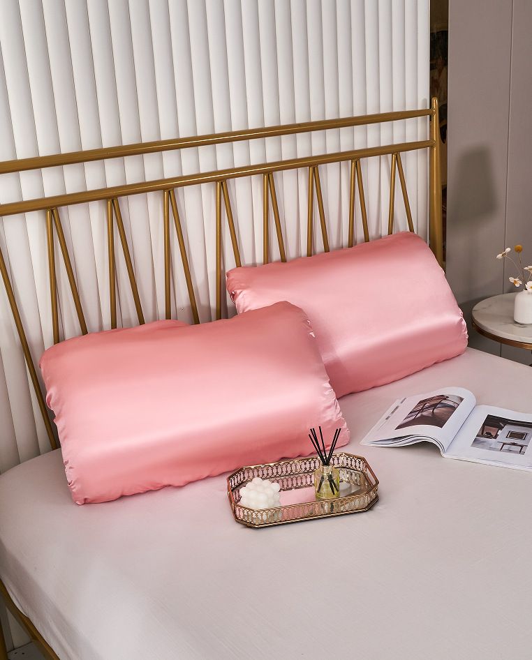 Selymes szatén rugalmas párnahuzat, hasonló a selyem párnahuzathoz, 2 db-os csomag, párnahuzat alvó nőknek borítékzárral, ajándékok nőknek és férfiaknak_voghion.com