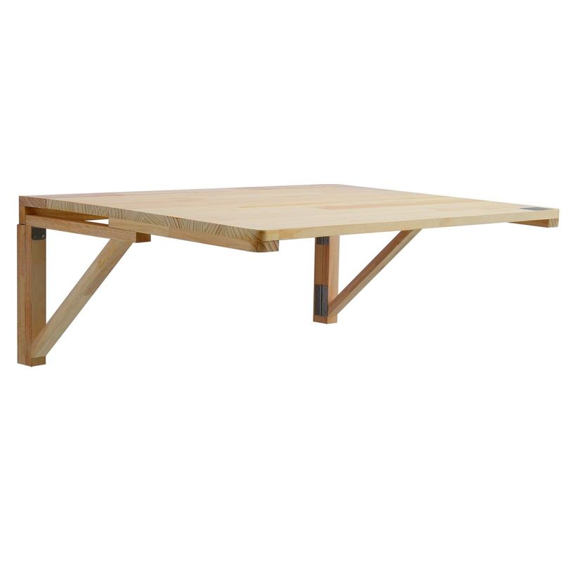 VEVOR Wall Mounted Folding Table, 31.5" X 23.62" Wall Mount Drop Leaf Table, Wooden Floating Desk With Iron Bracket, Fold Down Desk For Small Spaces, Home Office, Dining, Laundry Room, Kitchen, Bar_voghion.com