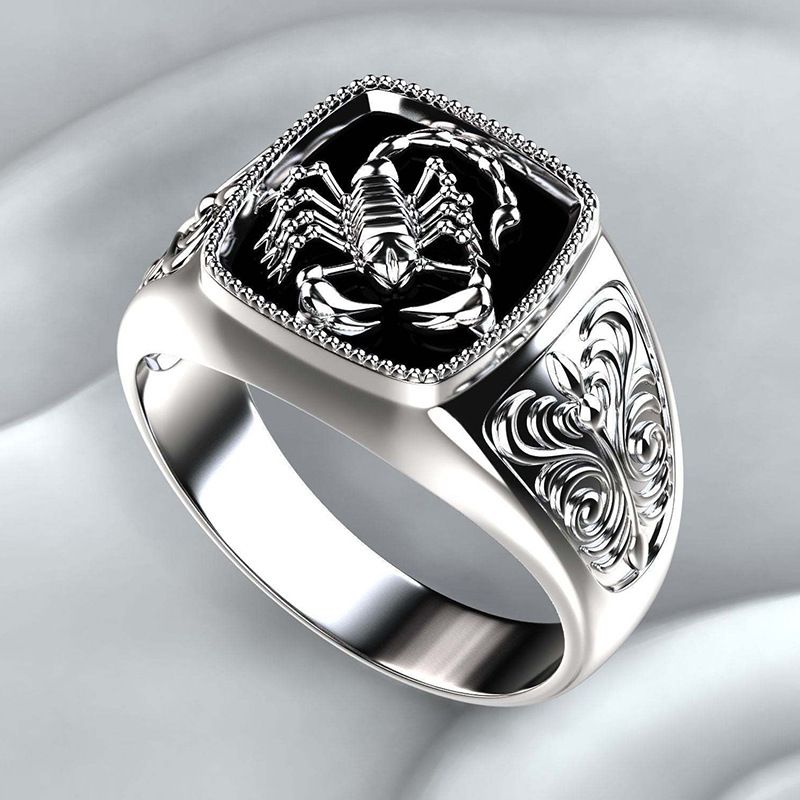 Explosive accessories Creative Scorpio embossed men's ring retro giant sand scorpion anniversary ring_voghion.com