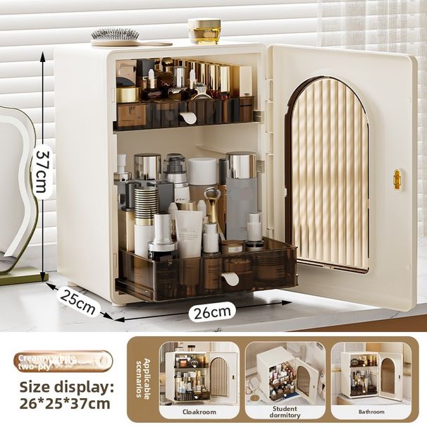 Cosmetic Storage Box Desktop Dustproof Skincare Organizer Dressing Table High-End Drawer Large Capacity Makeup Cabinet_voghion.com