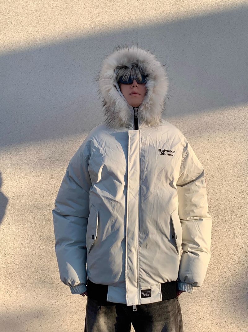 Men's & Women's Winter Parka With Faux Fur Hood – Thickened Cotton Coat, Streetwear Fashion, Unisex Oversized Jacket​_voghion.com