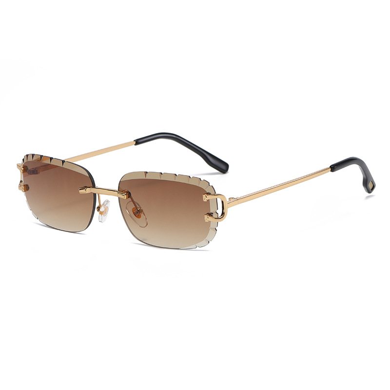 Nuevas gafas de sol sin marco con borde cortado y diseño nuevo de 2021 con forma ovalada invertida_voghion.com