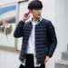 Winter New Lightweight Down Jacket Men's Short Round Neck V-neck Warm Inner Lining Long Sleeved Slim Fit Oversized Jacket_voghion.com