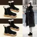 Bottes courtes fines en fourrure pour femme, bottines de neige, plus Veet, automne et hiver, mode simple, anglais 40 240830_voghion.com