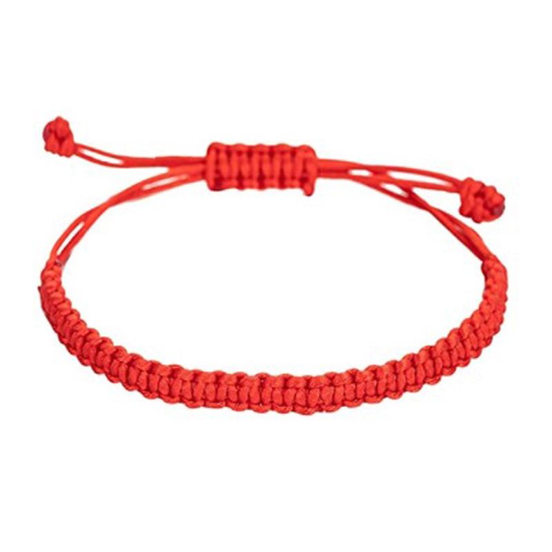 Kırmızı ve Siyah El Yapımı Dokuma Örgülü Kordon Unisex Bileklik_voghion.com