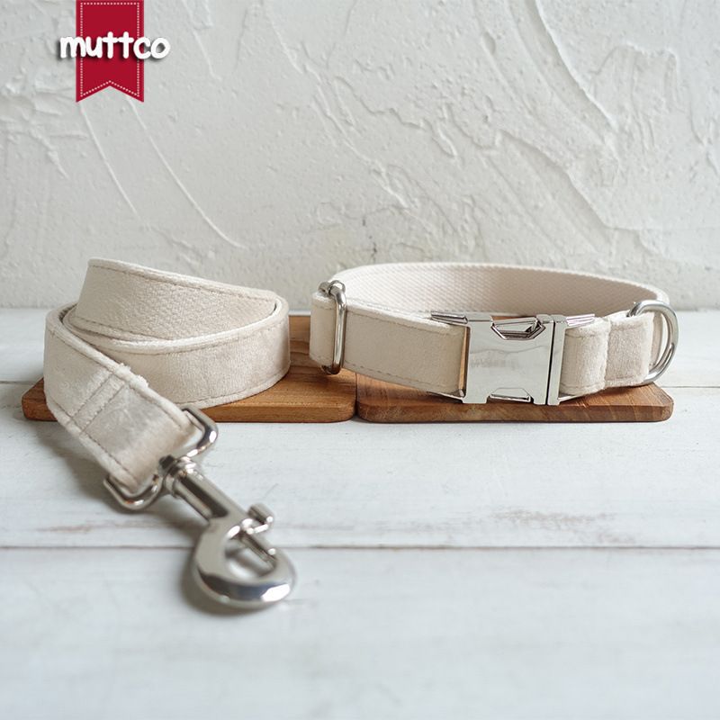 MUTTCO Neues Hundehalsband-Set mit Leine und schlichtem Design UDC-144_voghion.com