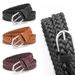 Geflochtener Damengürtel, geflochtener Retro-Gürtel für Damen mit lässigem Hosenkleid, dünner, lochfreier Damengürtel_voghion.com
