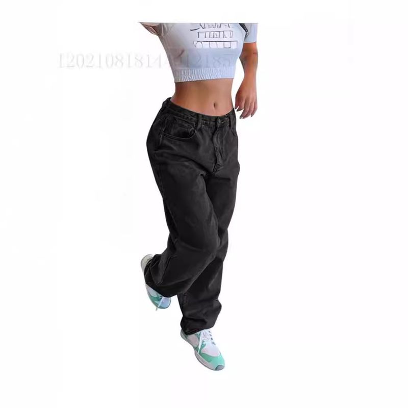Europäischer und amerikanischer Außenhandel, grenzüberschreitende Versorgung, lässige Retro-Jeans für Frauen_voghion.com