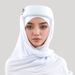 New Solid Color Sponge Pullover Hat Two-piece Set Muslim Baotou Headscarf With Brooch_voghion.com