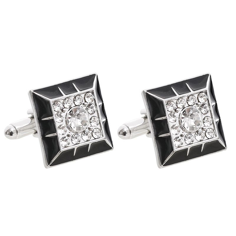 Neue quadratische Diamant-Kristall-Manschettenknöpfe Mode für Herrenhemd_voghion.com