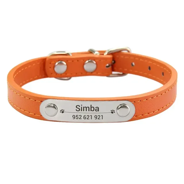 Personalisiertes Lederhalsband „I Have A Date With Pet“, Rot_voghion.com