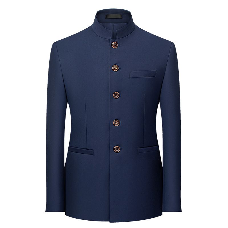 CT High Volume Heren Business Casual Chinese Tuniek Pak Grote Maat Small Blazer Zwart_voghion.com