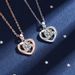 Collana in argento sterling con ciondolo a forma di cuore con diamanti in catena corta per clavicola e moissanite_voghion.com