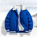 Herrenbekleidung Herren-Winterjacke mit Fleecefutter – Verdickter, winddichter Mantel mit Sherpa-Kragen (Schwarz, Weiß, Blau, Karamell, M-4XL)_voghion.com