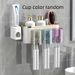 1 Set Multifunctional Toothbrush Rack And Mug Holder Wall Mounted Toothpaste And Mouthwash Storage With Toothpaste Squeezer_voghion.com