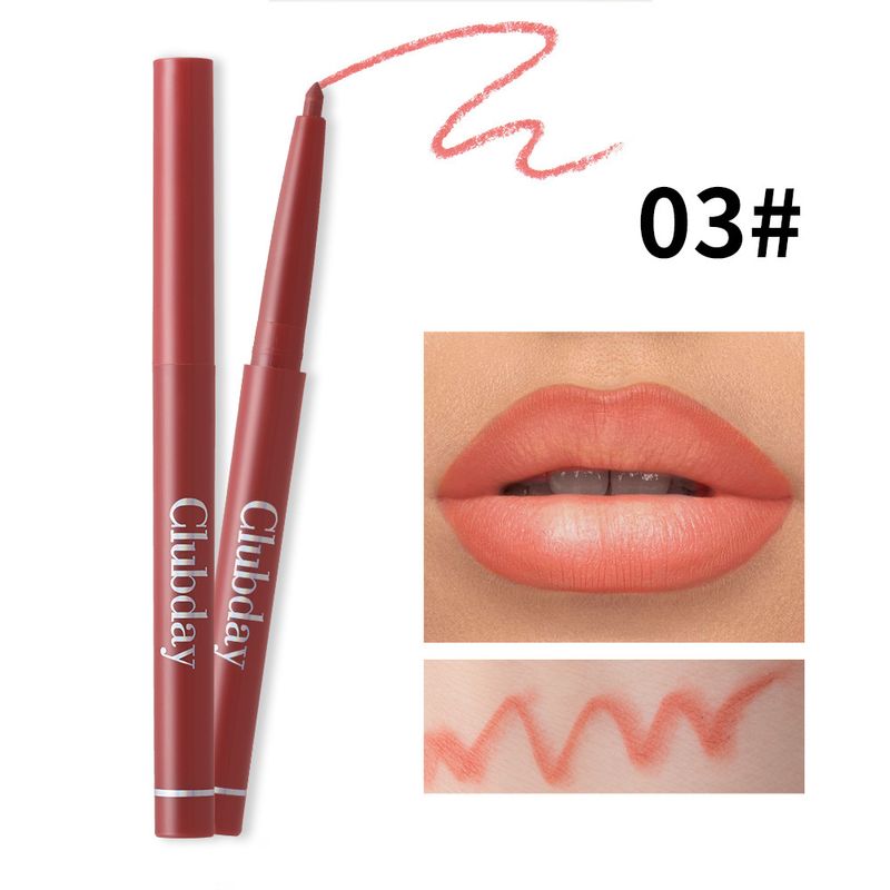 Rotating Lip Pencil Easy To Color Lipstick Dual Purpose Matte Waterproof Single Head 6 Color Lip Liner_voghion.com