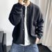 Men's Casual Button-Up Knit Cardigan, Loose Fit Long Sleeve Sweater For Spring & Fall, Stylish Open-Front Coat_voghion.com
