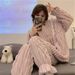 Autumn And Winter Flannel Pajamas Women's Season Thickened And Velvet Loungewear Suit_voghion.com