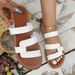 Women's fashion beach flip-flops Roman plus-size flat slippers_voghion.com