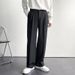 Herrenbekleidung Frühling und Herbst Drapierte Gerade Anzughose Lockere, lässige weiße Hose mit weitem Bein Wischhose_voghion.com