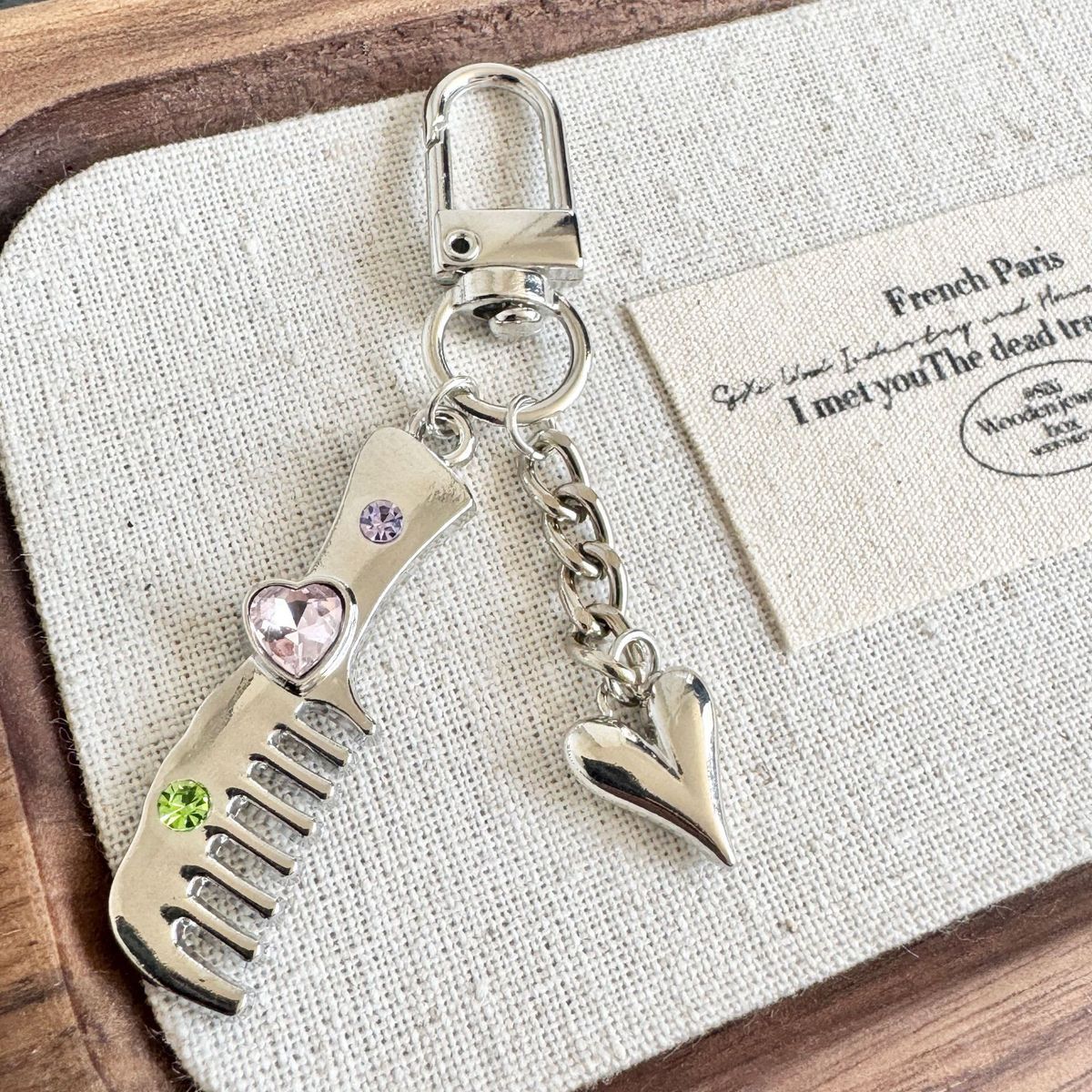 Minimalistisk Mode Benkam Kniv Gaffel Hjärta Nyckelring Par Nyckelring Stil Väska Hängsmycke Dekoration_voghion.com