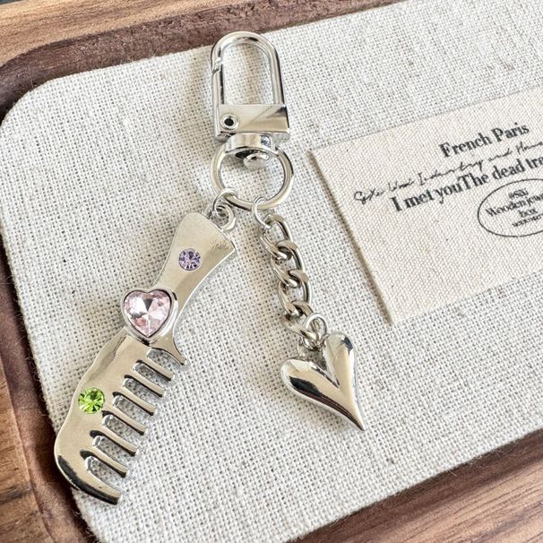 Minimalistisk Mode Benkam Kniv Gaffel Hjärta Nyckelring Par Nyckelring Stil Väska Hängsmycke Dekoration_voghion.com