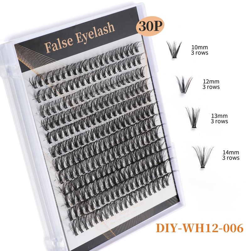 False Eyelashes 30p Single Cluster Segmented False Eyelashes 240 Clusters Grafted Hair Thick Natural Curled Eyelashes_voghion.com
