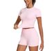 2025 Yoga Sports Fitness Wear Tight Top Peach Hip Shorts With Pockets 2-Piece Set_voghion.com