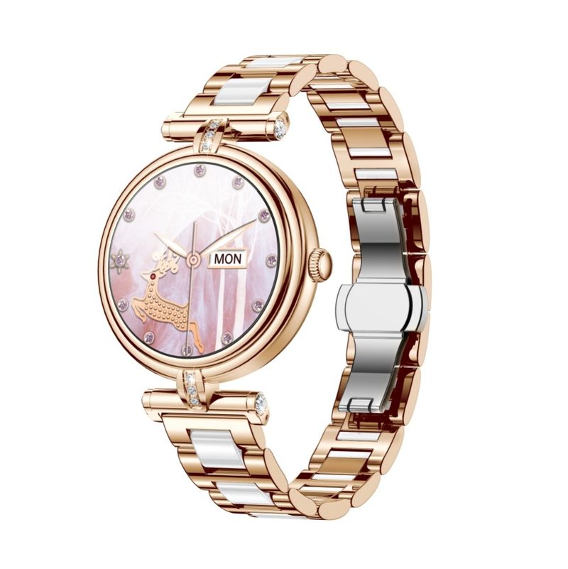 Nowy damski smartwatch AK62 z funkcją pomiaru tętna, ciśnienia krwi i asystentem głosowym, do wielu dyscyplin sportowych, z dwoma paskami, bez opóźnień_voghion.com