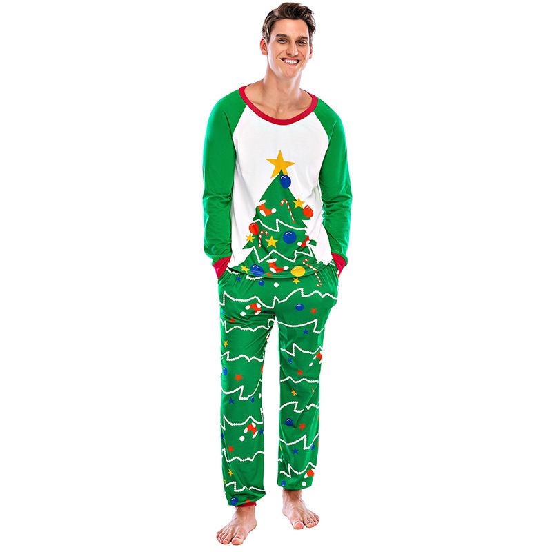 Herrkläder Herrpyjamas hemkläder pyjamas herr långärmade hemkläder herr Europeiska och amerikanska jul herrpyjamas höst_voghion.com
