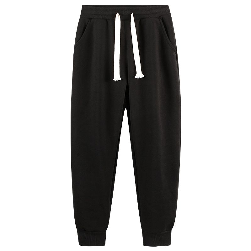 Men's & Women's Cotton Fleece-Lined Jogger Pants With Silver Fox Fur, Loose Fit High Waist Sweatpants For Winter, Unisex Athletic Casual Trousers_voghion.com