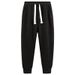 Men's & Women's Cotton Fleece-Lined Jogger Pants With Silver Fox Fur, Loose Fit High Waist Sweatpants For Winter, Unisex Athletic Casual Trousers_voghion.com