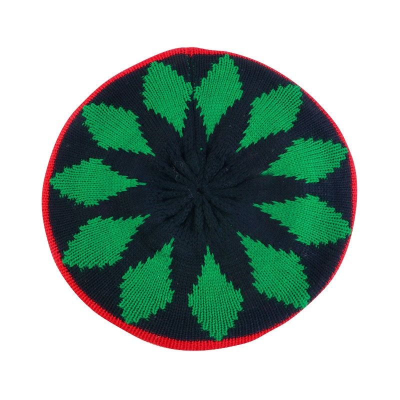 Trendy Jamaican Rainbow Reggae Hat Beret Autumn Winter Unisex_voghion.com