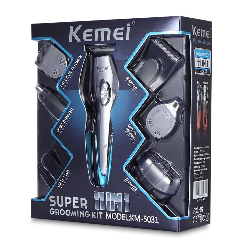 Kemei-5031 11 viename įkraunamas USB profesionalus elektrinis plaukų kirpimo skustuvas barzdos kirpimo mašinėlė_voghion.com