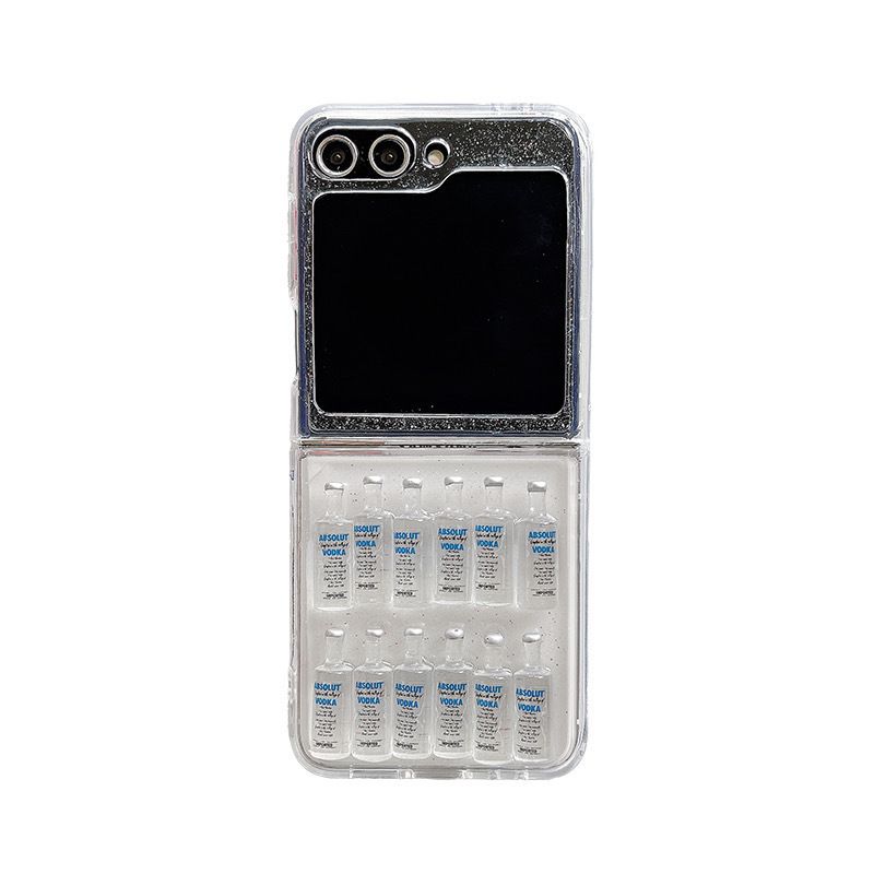 Ins Glue Dropping Piccola bottiglia di vino per Samsung zFlip6 Custodia per telefono con schermo pieghevole Flip4/5 Custodia protettiva zflod5/6_voghion.com