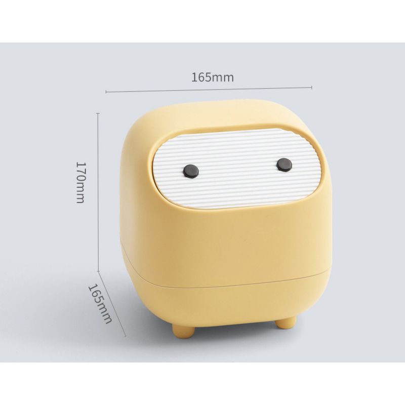 【100 peças para casa nova】Lixeira de mesa Ninja para escritório com tampa e mini lixeira de armazenamento tipo prensa_voghion.com