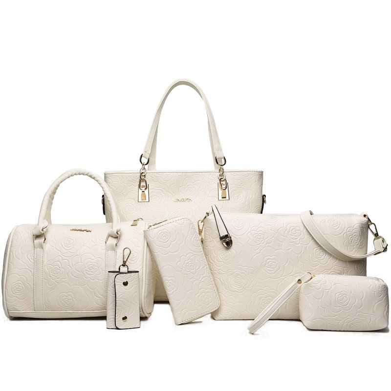 Naiste käekottide komplekt, roosikott, 6-osaline Korea moodne ühe õlaga ristikere käekott naistele_voghion.com