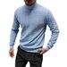 Herrenpullover mit Zopfmuster und hohem Halsausschnitt – einfarbiger Freizeitpullover für Herbst- und Wintermodetrends_voghion.com