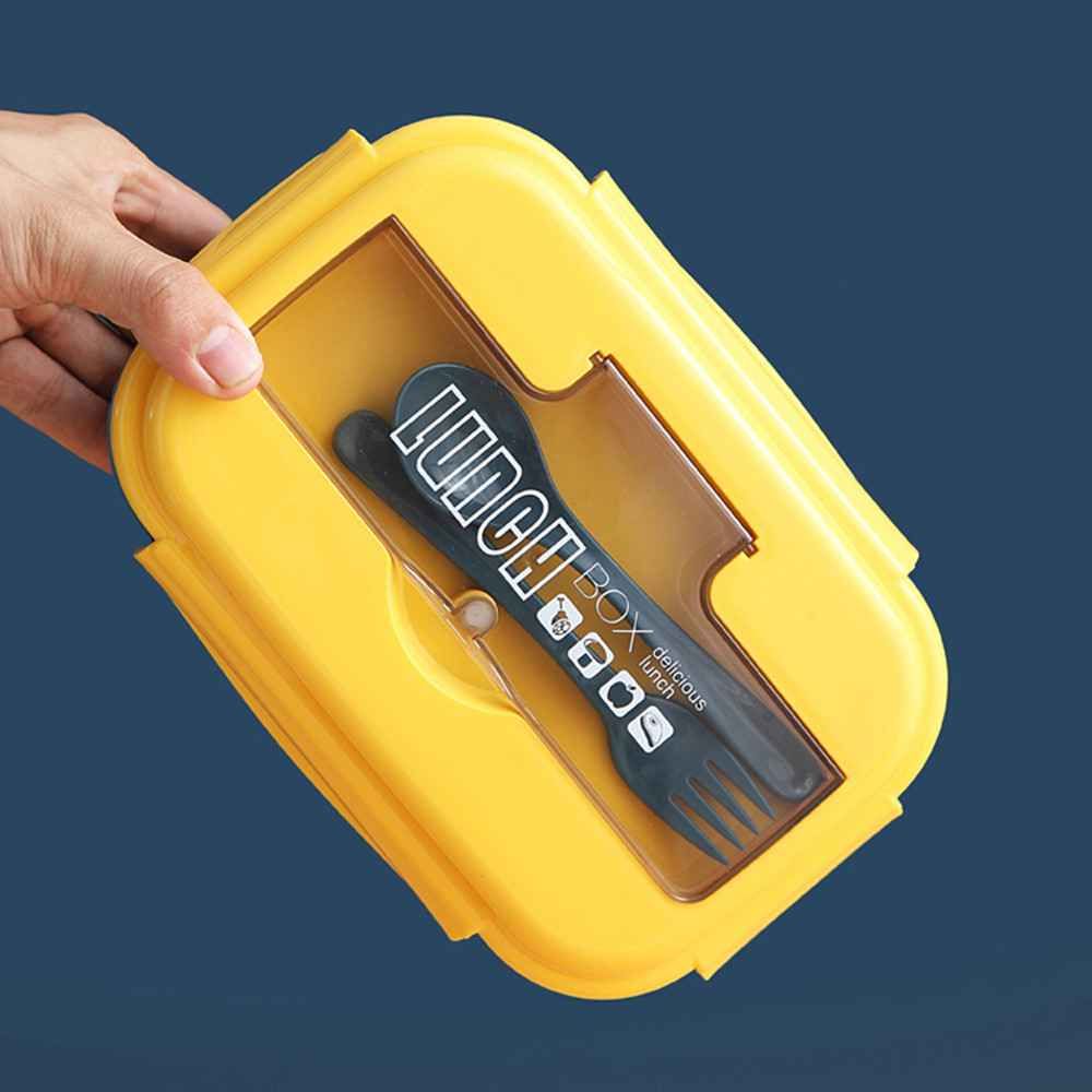 2Pcs Student Lunch Box Japanese Style Leak-Proof Food Container Storage Wheat Straw Material Breakfast Bento Box With Fork Spoon_voghion.com
