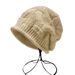 Women's Hats Autumn And Winter Wool Hat With Curled Brim Knitted Cap And Cold Hat For Women, Single Layer Thin Pile Hat To Make Your Face Look Smaller_voghion.com