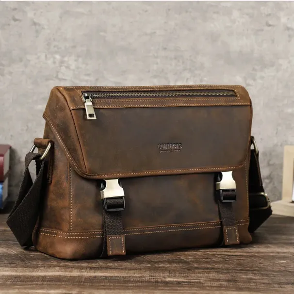 Borsa a tracolla in vera pelle con patta per uomo, piccola borsa a tracolla, per ufficio, documenti, per iPad Pro 13 12.9_voghion.com