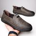 Men's Leather 2025 Spring New Soft Breathable Casual Cowhide Sole Non-Slip Driving Shoes For Middle-Aged Dads_voghion.com