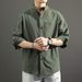 Men's seven-point mid-sleeve loose summer thin beach sun protection cotton linen lining coat_voghion.com