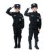 Congme 6-teiliges Kostümset für Kinder, Polizeiuniform mit langen/kurzen Ärmeln für Jungen und Mädchen, Mantel, Hose, Mütze, Gürtel,_voghion.com