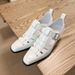 TerraStride New White High Heel For Men Square Toe Hollow Roman Sandals Top Layer Cowhide Height Increasing_voghion.com