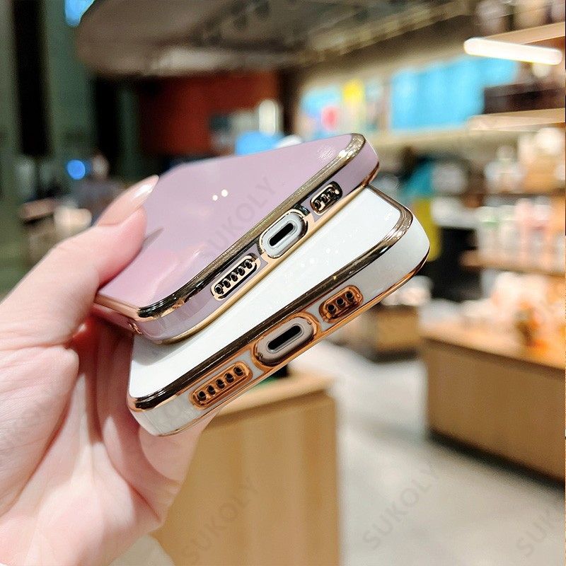 Plating Case For Samsung Galaxy S22 S23 Ultra S21 S20 FE Plus A72 A71 A54 A51 A52 A53 5G Luxury Soft Silicone Bumper Cover Coque_voghion.com