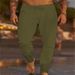 Unbeatable Quality New Men's Solid Color Drawstring Cotton Linen Loose Beach Casual Pants_voghion.com