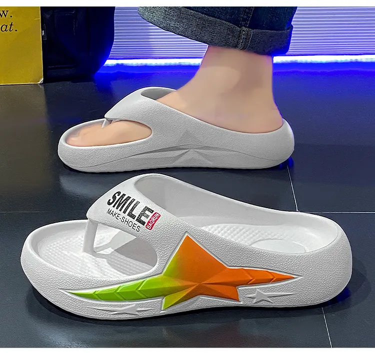Hommes Porter des Pantoufles À L'extérieur Été Couples Personnalité Extérieure Tendance Plateforme Maison Plage Sandales_voghion.com